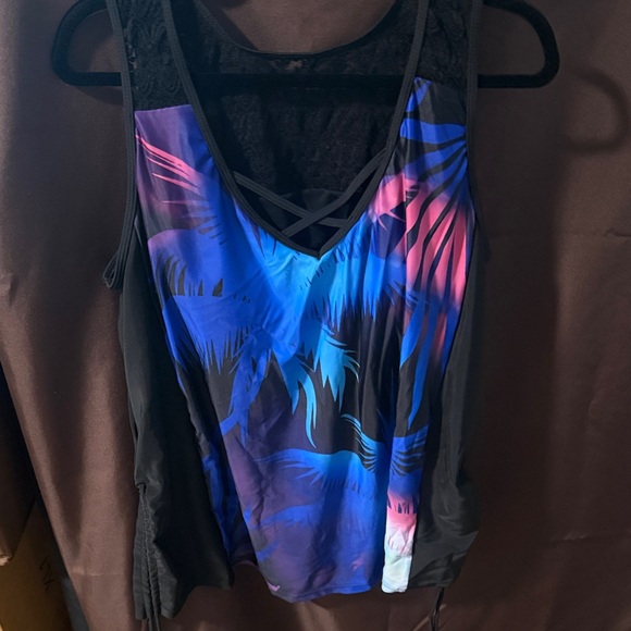 Tropical Print 2 piece bath suit - Picture 1 of 7